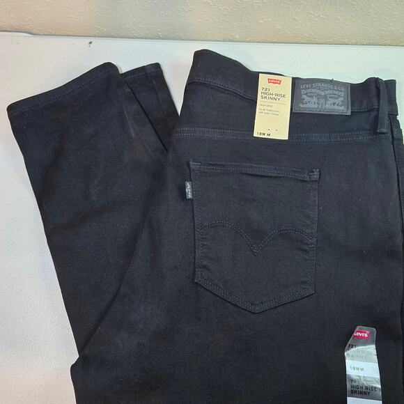 NWT Levi's 721 High Rise Skinny Fit Jeans in Black Peony Women's Size 18W - Picture 7 of 9